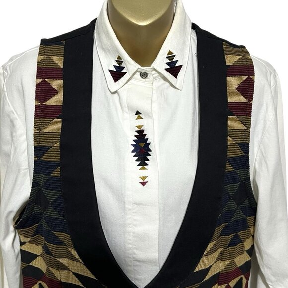 Roughrider Circle T Western Shirt Top Size S Line Dancing Vest M Vtg Made USA - Picture 2 of 14